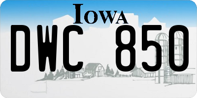 IA license plate DWC850