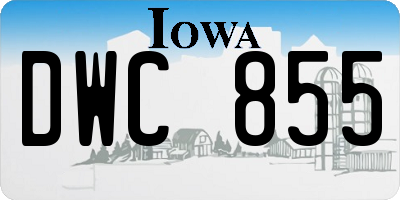 IA license plate DWC855