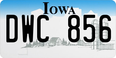 IA license plate DWC856