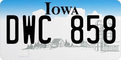 IA license plate DWC858