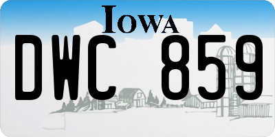 IA license plate DWC859