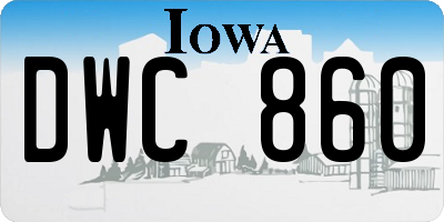 IA license plate DWC860