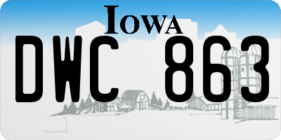 IA license plate DWC863