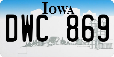 IA license plate DWC869