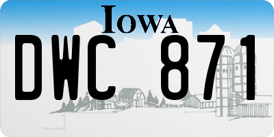 IA license plate DWC871