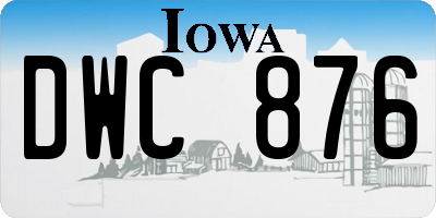 IA license plate DWC876