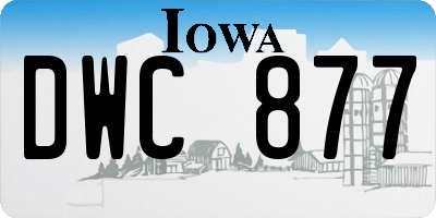 IA license plate DWC877