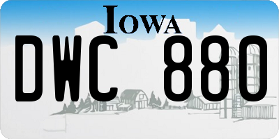 IA license plate DWC880