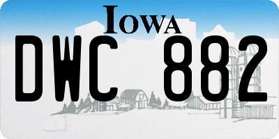 IA license plate DWC882