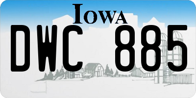 IA license plate DWC885
