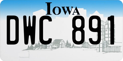 IA license plate DWC891