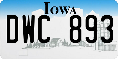 IA license plate DWC893