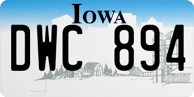 IA license plate DWC894