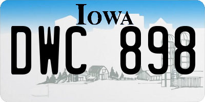 IA license plate DWC898
