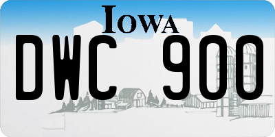 IA license plate DWC900