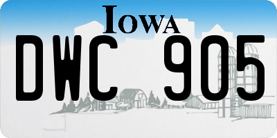 IA license plate DWC905