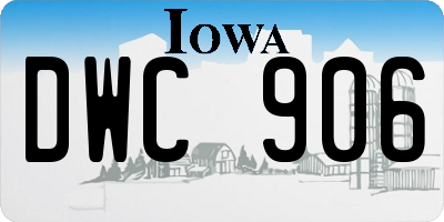 IA license plate DWC906
