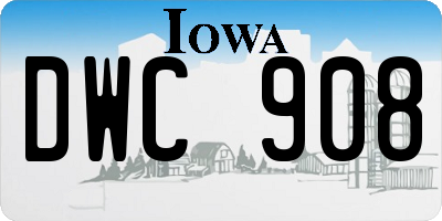 IA license plate DWC908
