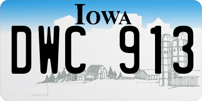 IA license plate DWC913