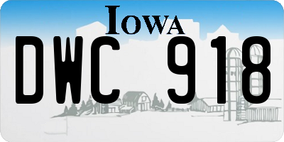 IA license plate DWC918