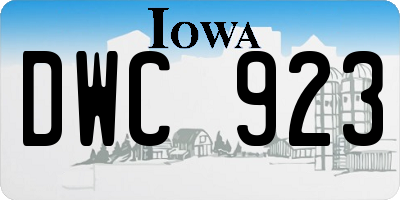 IA license plate DWC923