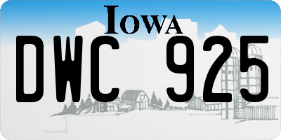 IA license plate DWC925