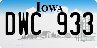 IA license plate DWC933