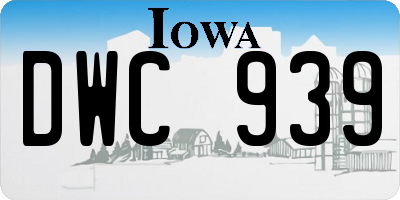 IA license plate DWC939