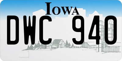 IA license plate DWC940