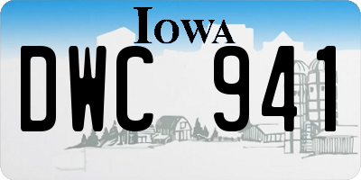 IA license plate DWC941