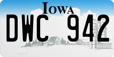IA license plate DWC942