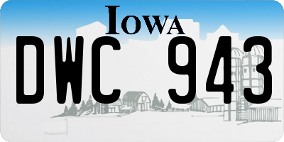 IA license plate DWC943