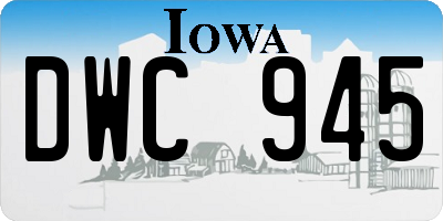 IA license plate DWC945