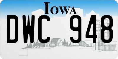 IA license plate DWC948