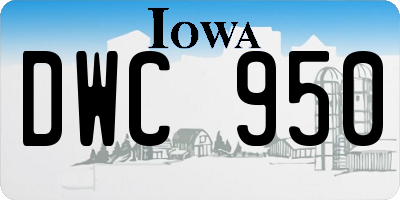 IA license plate DWC950