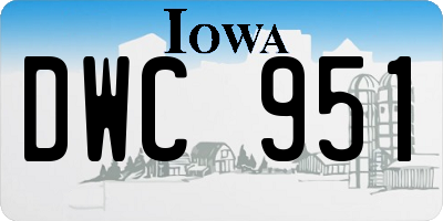 IA license plate DWC951