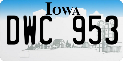 IA license plate DWC953