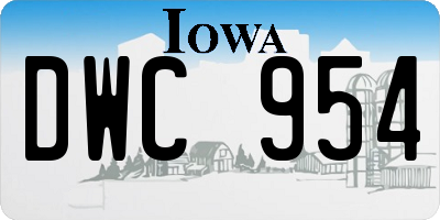 IA license plate DWC954
