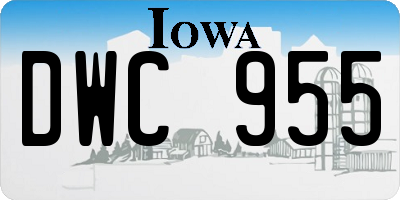 IA license plate DWC955