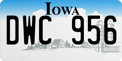 IA license plate DWC956