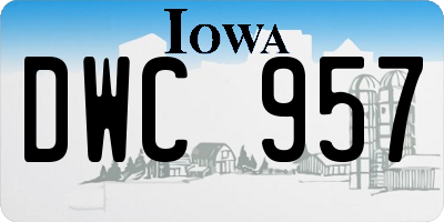 IA license plate DWC957