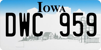 IA license plate DWC959