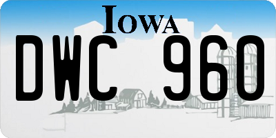 IA license plate DWC960
