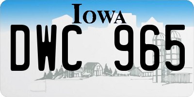 IA license plate DWC965