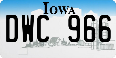 IA license plate DWC966