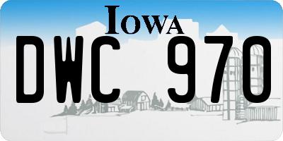 IA license plate DWC970
