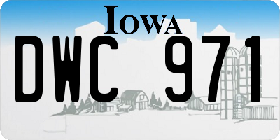 IA license plate DWC971