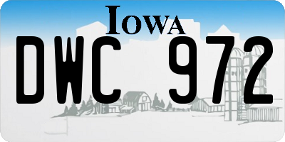 IA license plate DWC972