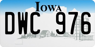 IA license plate DWC976