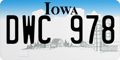 IA license plate DWC978